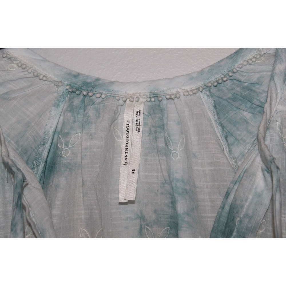 ✨2/$20 By Anthropologie Olivia Tye Dye Embroidered Crochet Lace Top XS Anthro - Picture 8 of 13